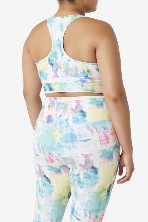 Tie Dye/Black/White Uplift Racerback Bra Top Fila Outlets