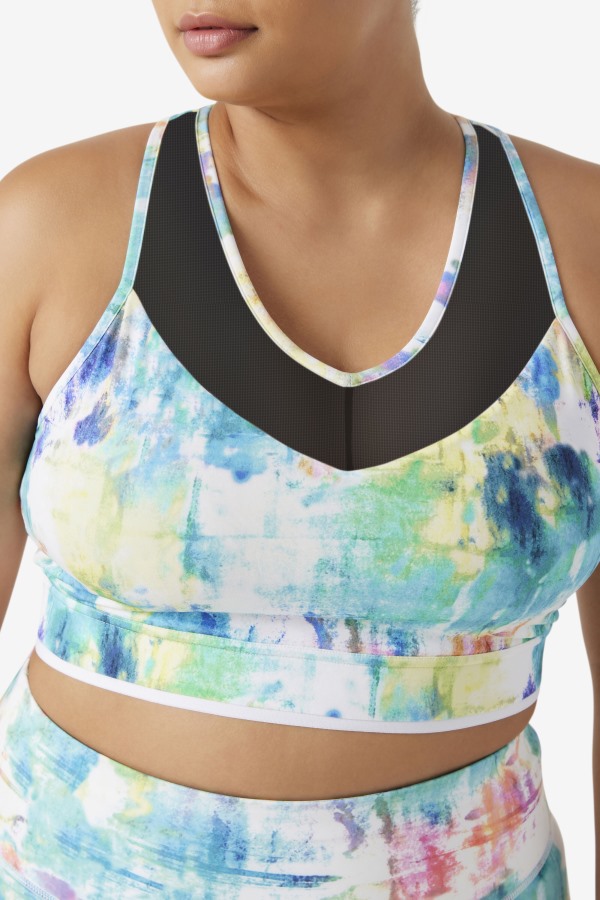 Tie Dye/Black/White Uplift Racerback Bra Top Fila Outlets