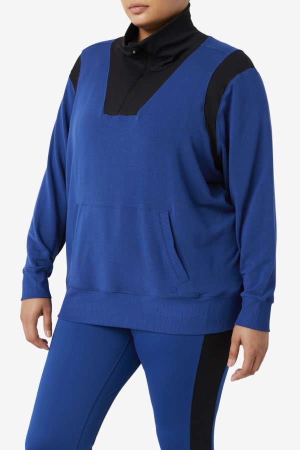 Fi-Lux Half Zip Fila Outlets Navy Peony/Black