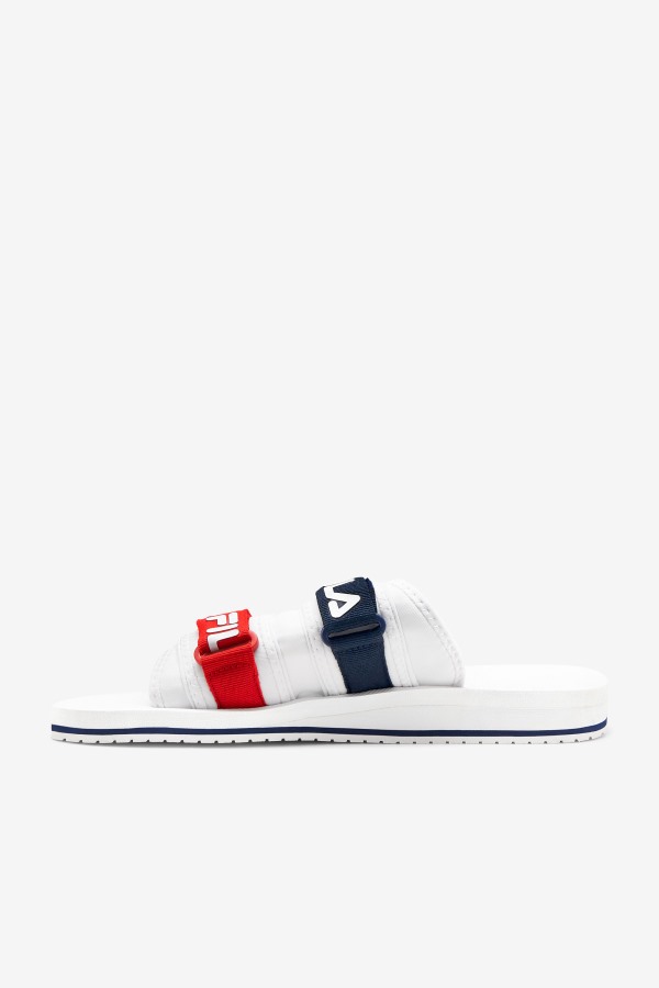 White/Navy/Red Fila Outlets Men\'s utility silde
