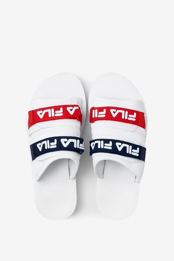White/Navy/Red Fila Outlets Men\'s utility silde
