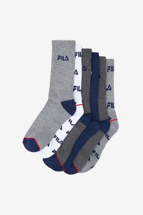 Ltgreyhth Kids\' Crew Sock 6-Pack Fila Outlets