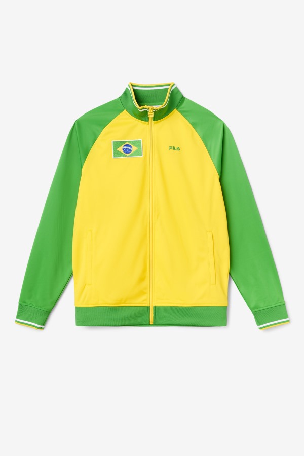 Fila Outlets Brazil Track Jacket Yellow/Fern Green/White