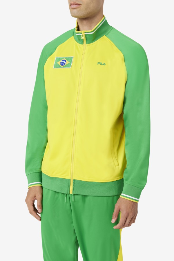 Fila Outlets Brazil Track Jacket Yellow/Fern Green/White