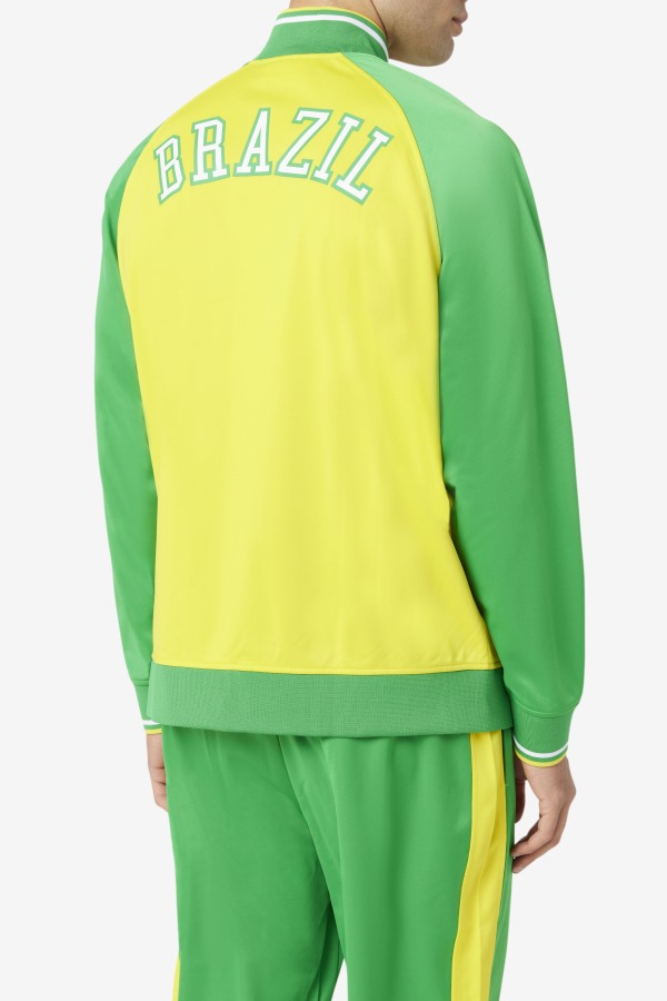 Fila Outlets Brazil Track Jacket Yellow/Fern Green/White