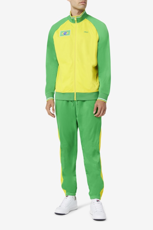 Fila Outlets Brazil Track Jacket Yellow/Fern Green/White