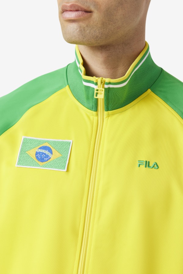 Fila Outlets Brazil Track Jacket Yellow/Fern Green/White