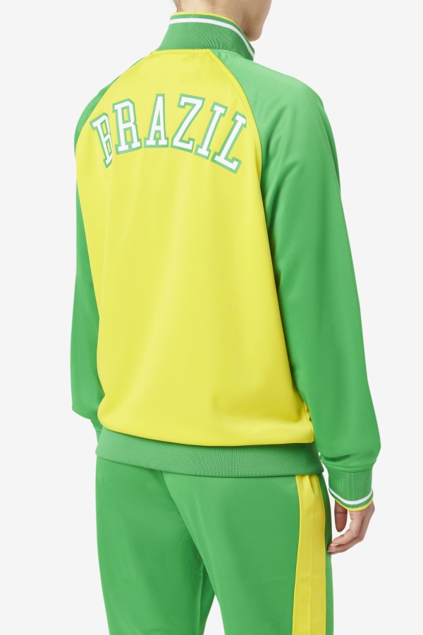 Fila Outlets Brazil Track Jacket Yellow/Fern Green/White