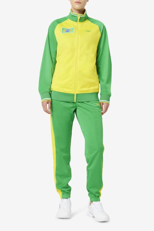 Fila Outlets Brazil Track Jacket Yellow/Fern Green/White