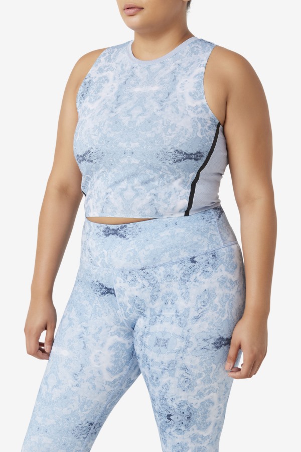 Uplift Athletic Crop Top Fila Outlets Blue Fog/Black
