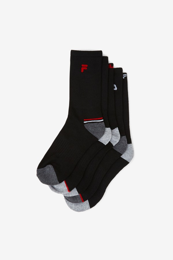 Kids\' Crew Sock 6-Pack Black Fila Outlets