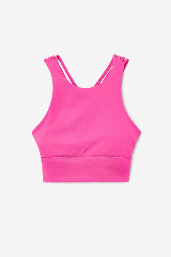 Fila Outlets Uplift High Neck Sports Bra Bright Pink