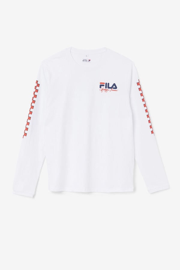 Fila Outlets White Bevans Park Long Sleeve Tee