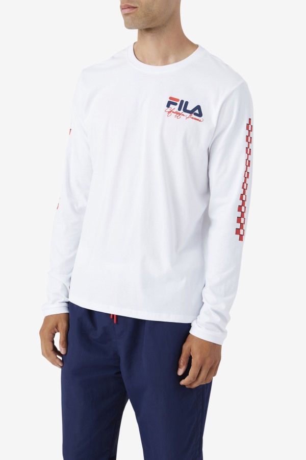 Fila Outlets White Bevans Park Long Sleeve Tee