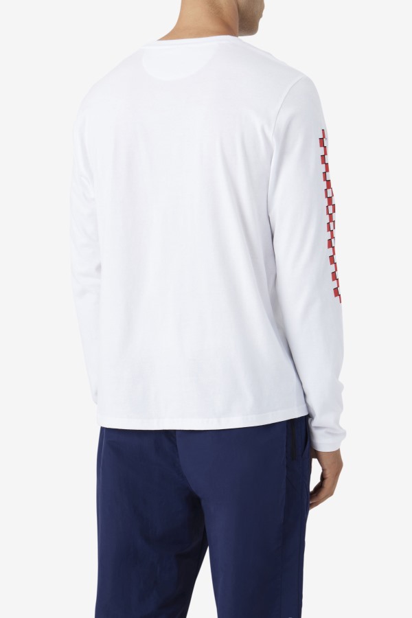 Fila Outlets White Bevans Park Long Sleeve Tee