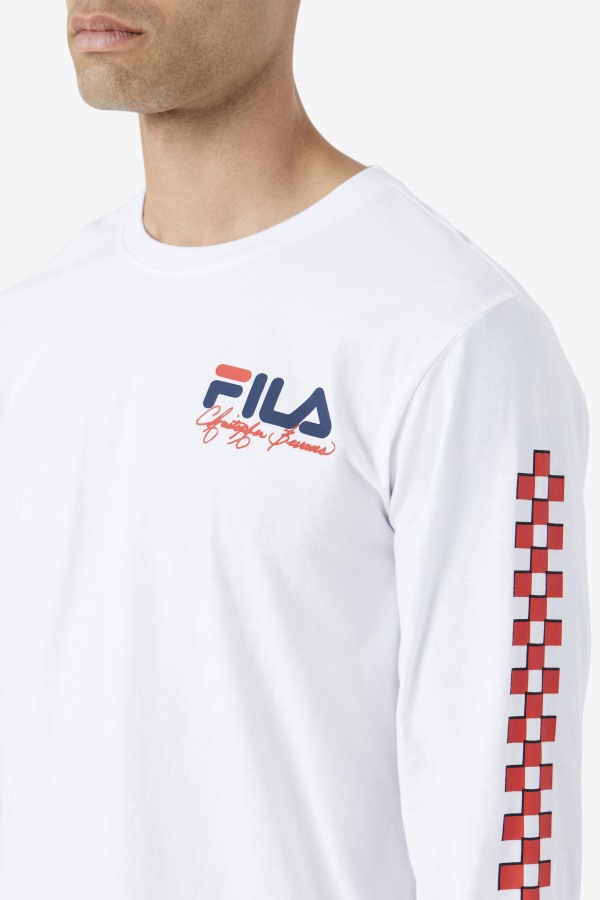 Fila Outlets White Bevans Park Long Sleeve Tee