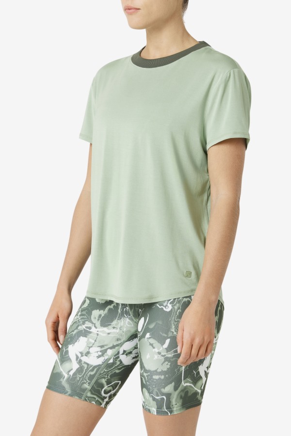 Basil/Thyme Fi-Lux Short Sleeve Top Fila Outlets