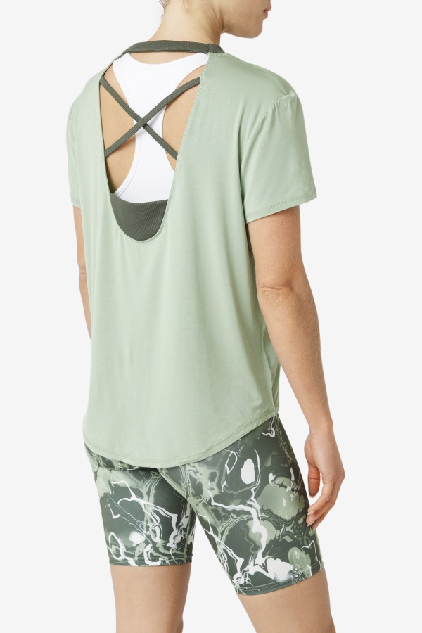 Basil/Thyme Fi-Lux Short Sleeve Top Fila Outlets