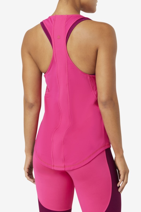 Fila Outlets Brtpink Uplift Textured Racerback Tank Top