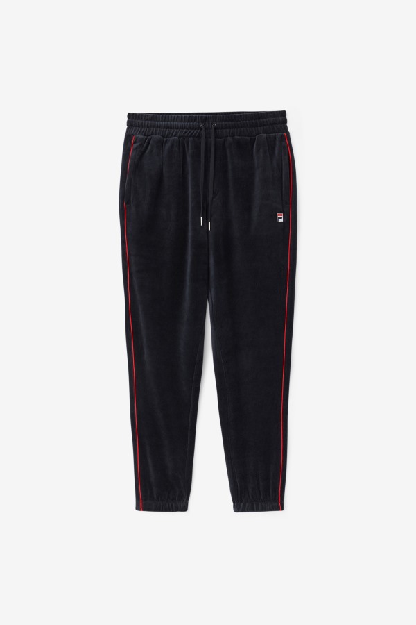 Fila Outlets Deverall Velour Pant Black/Red/Forest Green