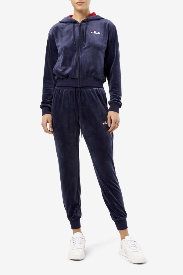 Navy Zura Velour Jogger Fila Outlets