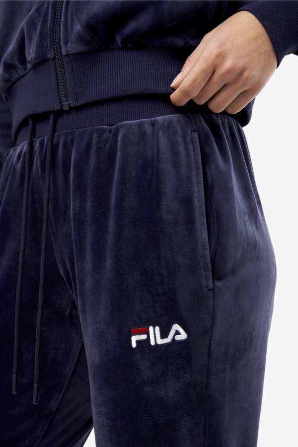 Navy Zura Velour Jogger Fila Outlets