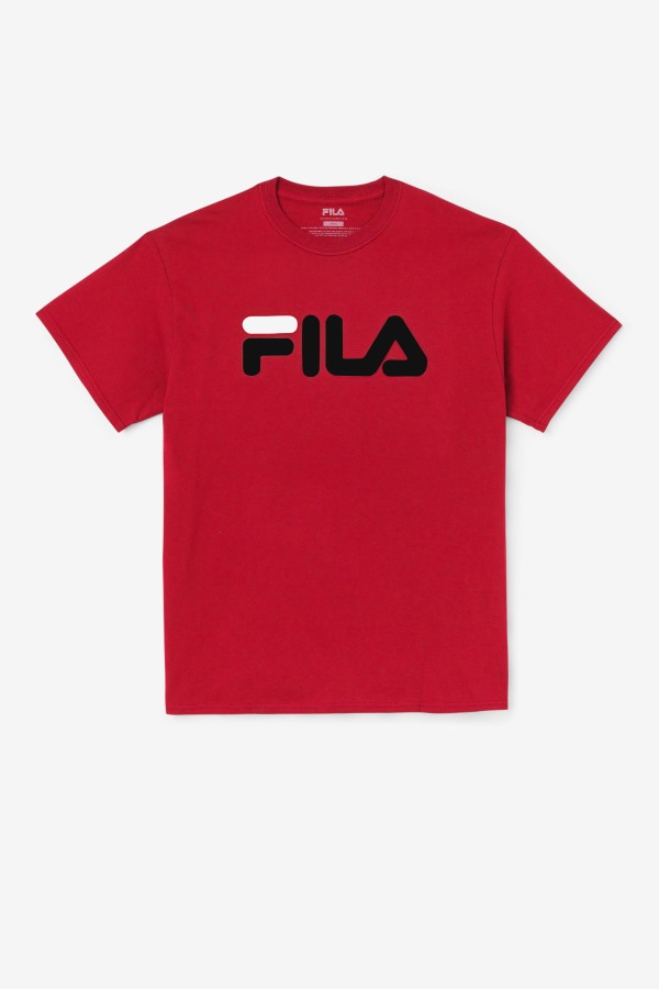 Fila Outlets Men's Logo Tee Red/Black/White