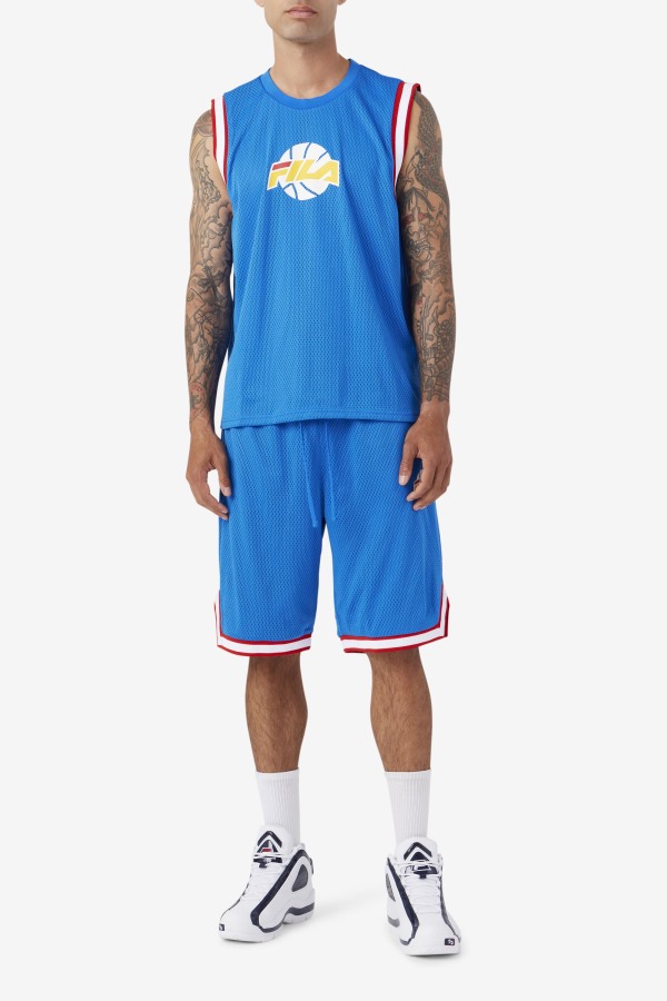 Ovi Basketball Short Blue/White/Red/Gold Fila Outlets