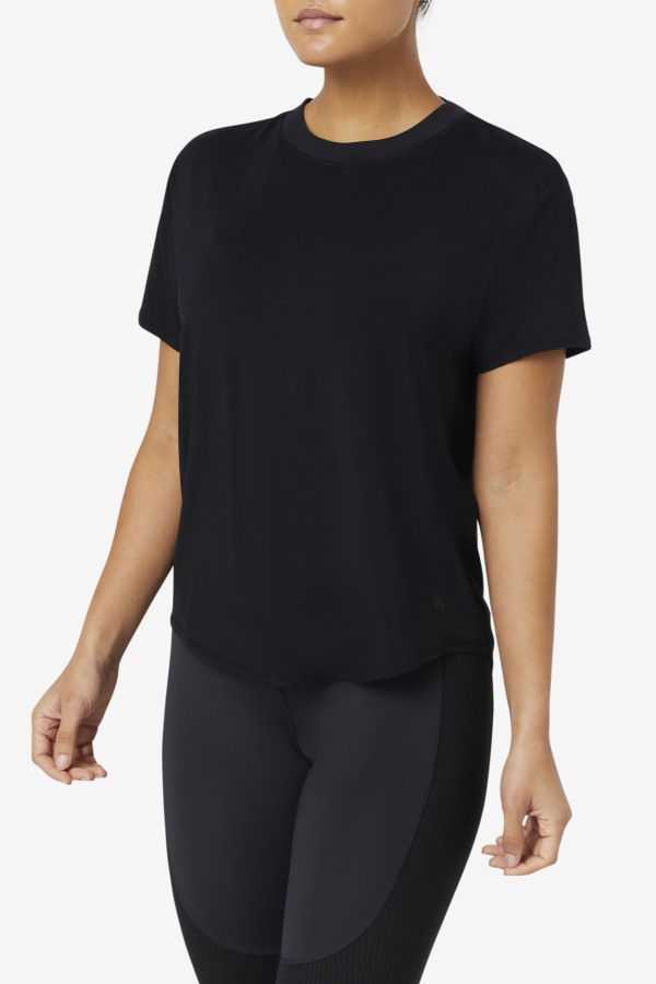 Fila Outlets Fi-Lux Black Short Sleeve Top