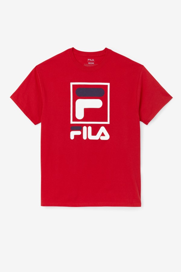 Red/White/Navy stacked tee shirt Fila Outlets