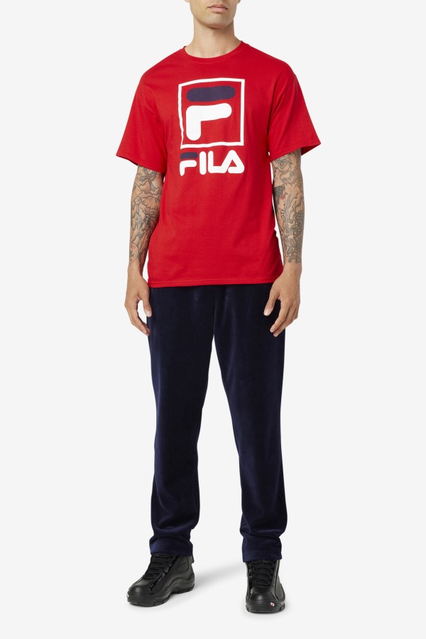 Red/White/Navy stacked tee shirt Fila Outlets
