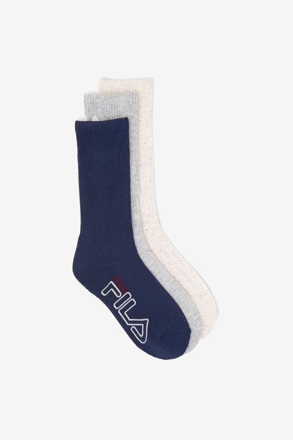 Women's Speckle Stripe Crew Sock 3-Pack Fila Outlets White