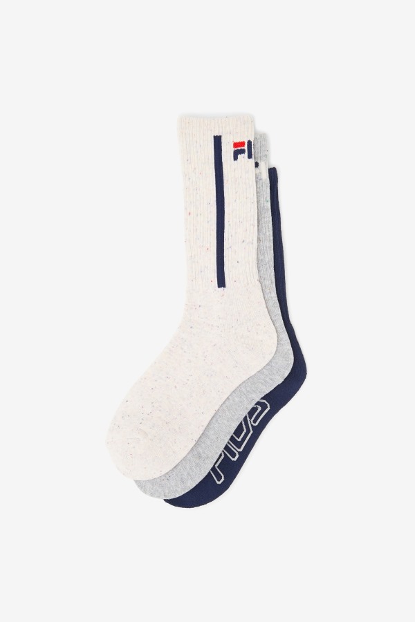 Women\'s Speckle Stripe Crew Sock 3-Pack Fila Outlets White