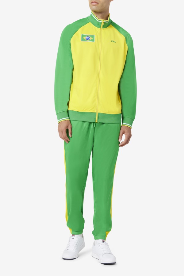 Fila Outlets Fern Green/Yellow Brazil Track Pant