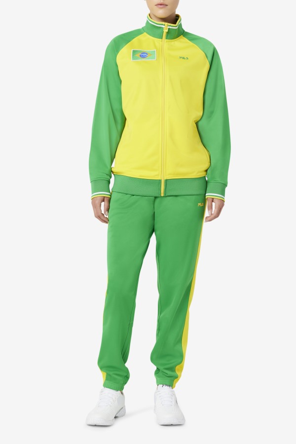 Fila Outlets Fern Green/Yellow Brazil Track Pant