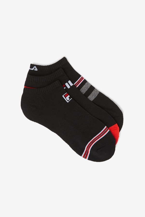 Men's Striped No Show Sock 3-Pack Fila Outlets Black