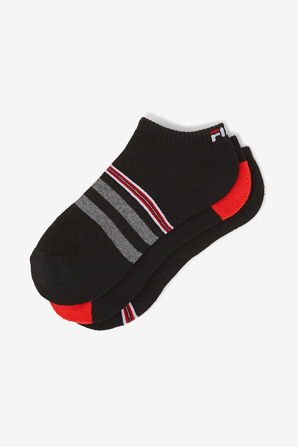 Men\'s Striped No Show Sock 3-Pack Fila Outlets Black