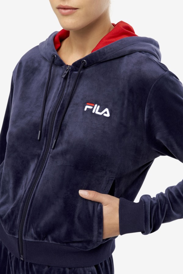 Zura Velour Jacket Navy Fila Outlets