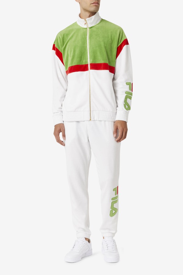 Fila Outlets Mansur Velour Pant White/Forest Green/Red