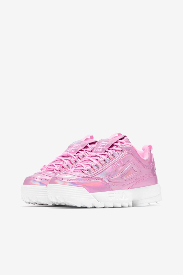 Cotton Candy/White Women\'s Disruptor 2 Premium Iridescent Snake Fila Outlets