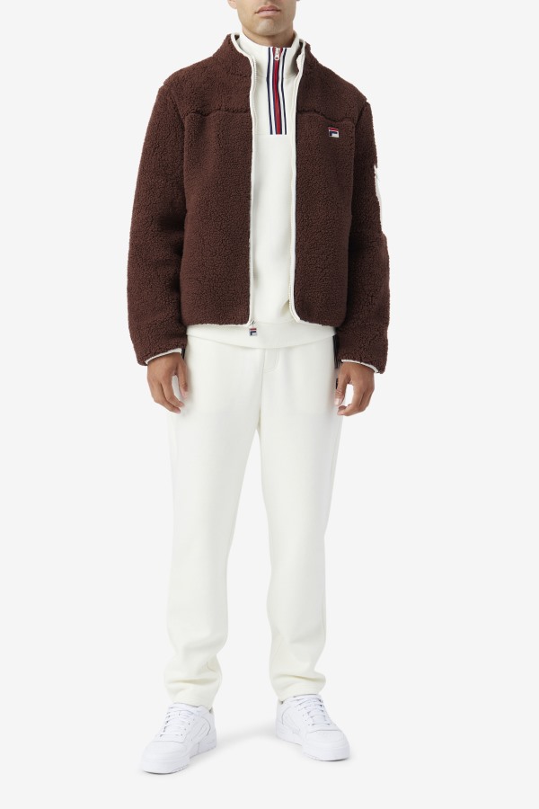 Fila Outlets Yale Sherpa Jacket Brown Stone/Egret