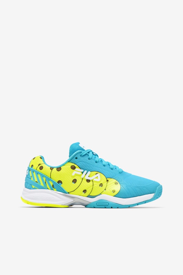 Bluefish/White/Yellow Fila Outlets Women's Volley Zone