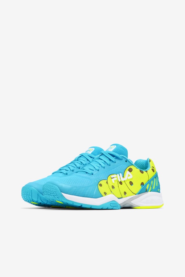 Bluefish/White/Yellow Fila Outlets Women\'s Volley Zone
