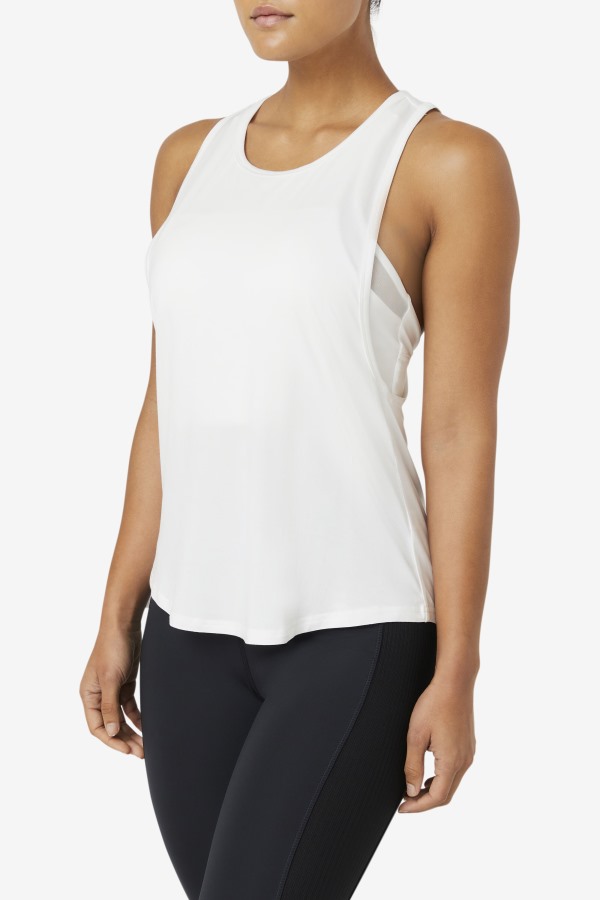 White Fila Outlets Fi-Lux Long Tank Top