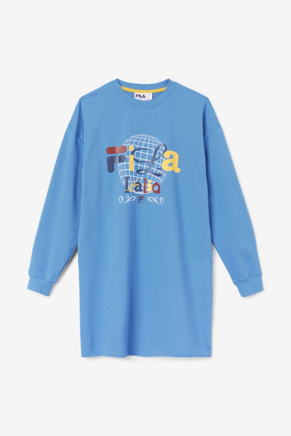 Mazik T-Shirt Dress Fila Outlets Vallarta Blue/White