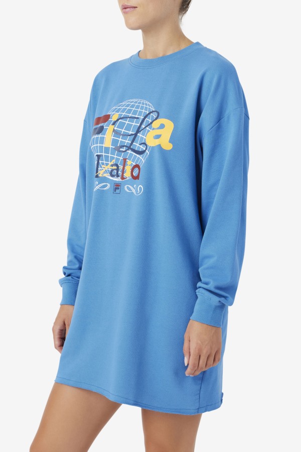 Mazik T-Shirt Dress Fila Outlets Vallarta Blue/White
