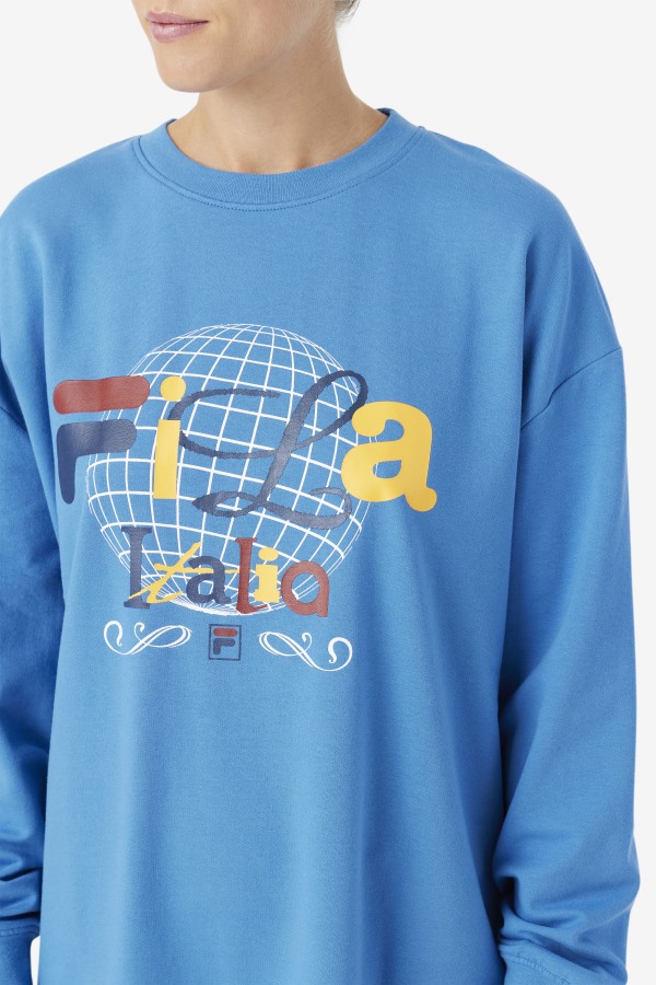 Mazik T-Shirt Dress Fila Outlets Vallarta Blue/White
