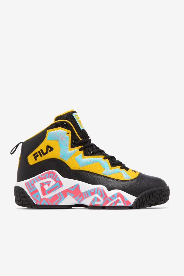 Men's MB Fila Outlets Black/Lemon/Bluefish