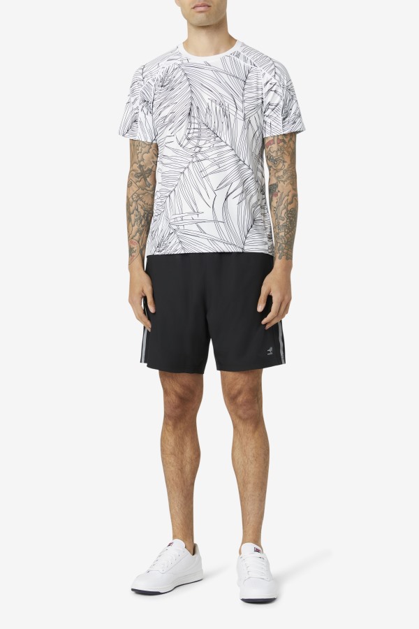 Pickleball Short Sleeve Crew Fila Outlets White Palm Print/White