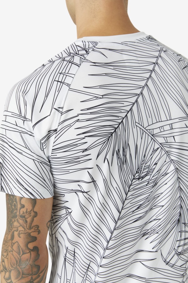 Pickleball Short Sleeve Crew Fila Outlets White Palm Print/White
